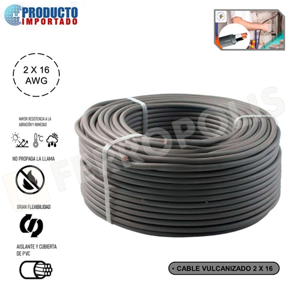 CABLE VULCANIZADOS 2 x 16 AWG  IMPORTADO (x metro )