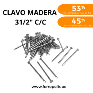 CLAVO MADERA 3 1/2"  C/C ( x 100 gr )