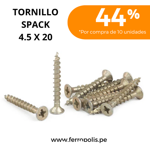 TORNILLO SPACK 4.5 X 20 (20GR ≈10PCS APROX)