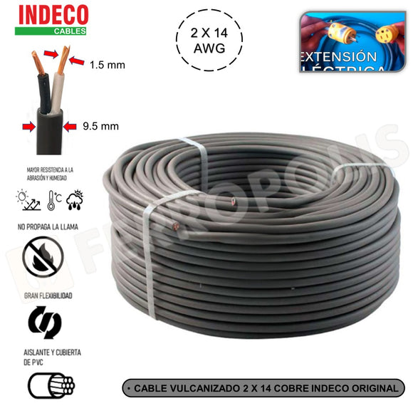 CABLE VULCANIZADO 2 x 14 AWG MONOFASICO 