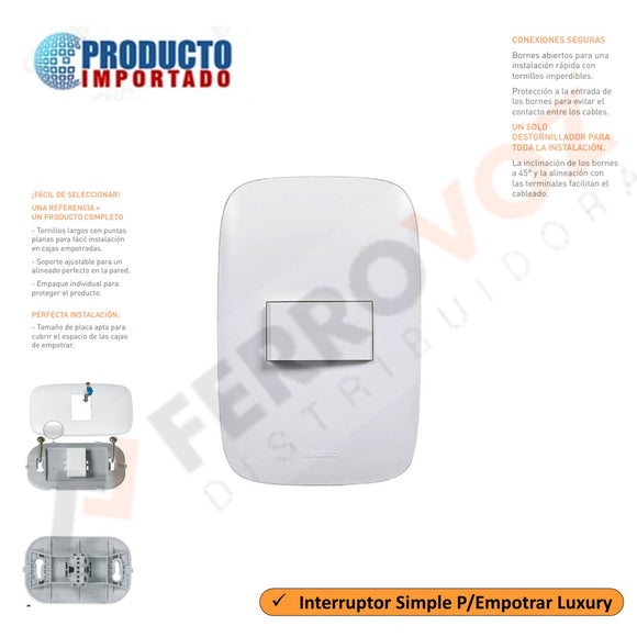 INTERRUPTOR SIMPLE P/EMPOTRAR  MODELO SENCIA BTICiNO