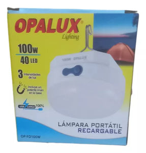 LAMPARA PORTATIL RECARGABLE 100 W "OPALUX"