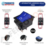 INTERRUPTOR SWITCH 4 PÍNES SOLDADORA 15A - 20A