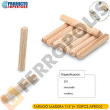 TARUGO MADERA RANURADO 1/4"  (100PCS APROX)