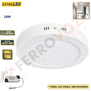 PANEL LED VISIBLE REDONDO 18 W