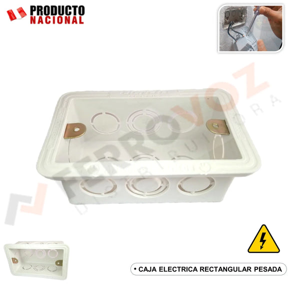 CAJA ELECTRICA RECTANGULAR PESADA BLANCO