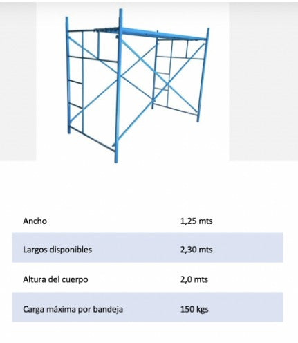 ANDAMIO CONVENCIONAL CUERPO COMPLETO 1 1/4