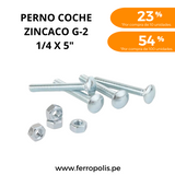 PERNO COCHE 1/4" x 5" ( x und )