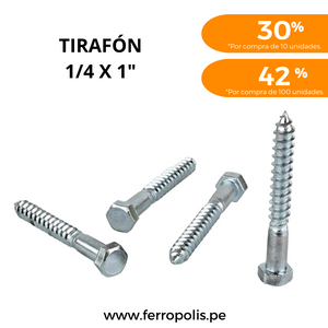 TIRAFON 1/4" x 1"  ( x und )