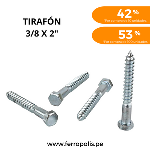 TIRAFON 3/8" x 2"  ( x und )