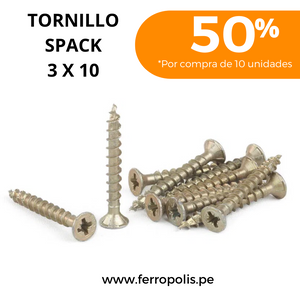 TORNILLO SPACK 3 X 10MM (10GR≈10PCS APROX)