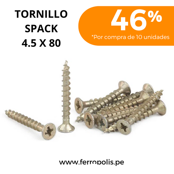 TORNILLO SPACK 4.5 x 80 ( GR ≈10PCS )