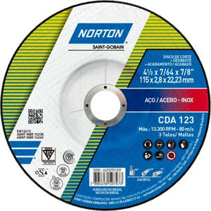 DISCO DESBASTE METAL 4"1/2 CERTIFICADO "NORTON"