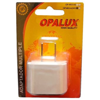 Adaptador de corriente Opalux toma múltiple, 2 usb, enchufe plano