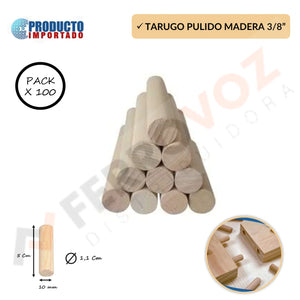 TARUGO MADERA 3/8" ( X100PCS APROX)