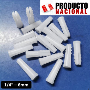 TARUGO PLASTICO FISHER BLANCO 1/4" (70gr ≈ 100pcs aprox)