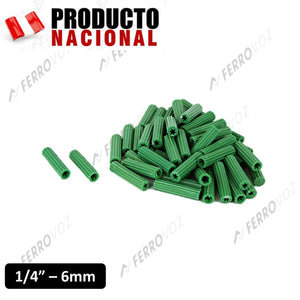 TARUGO PLASTICO VERDE 1/4" (60gr ≈ 100pcs aprox)