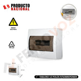 CAJA LLAVE TERMICA SOBREPONER 12 POLOS PVC